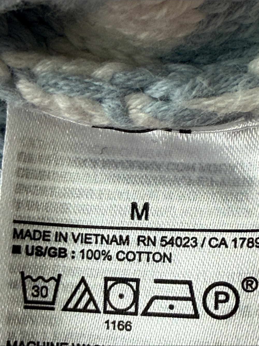Gap 100% cotton roll neck baby blue white striped sweater M 90s style - Picture 8 of 10